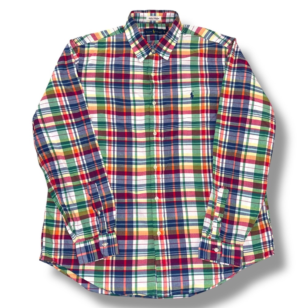 Ralph Lauren Men's XL Authentic Indian Madras Plaid Button Down Shirt - Picture 2 of 8